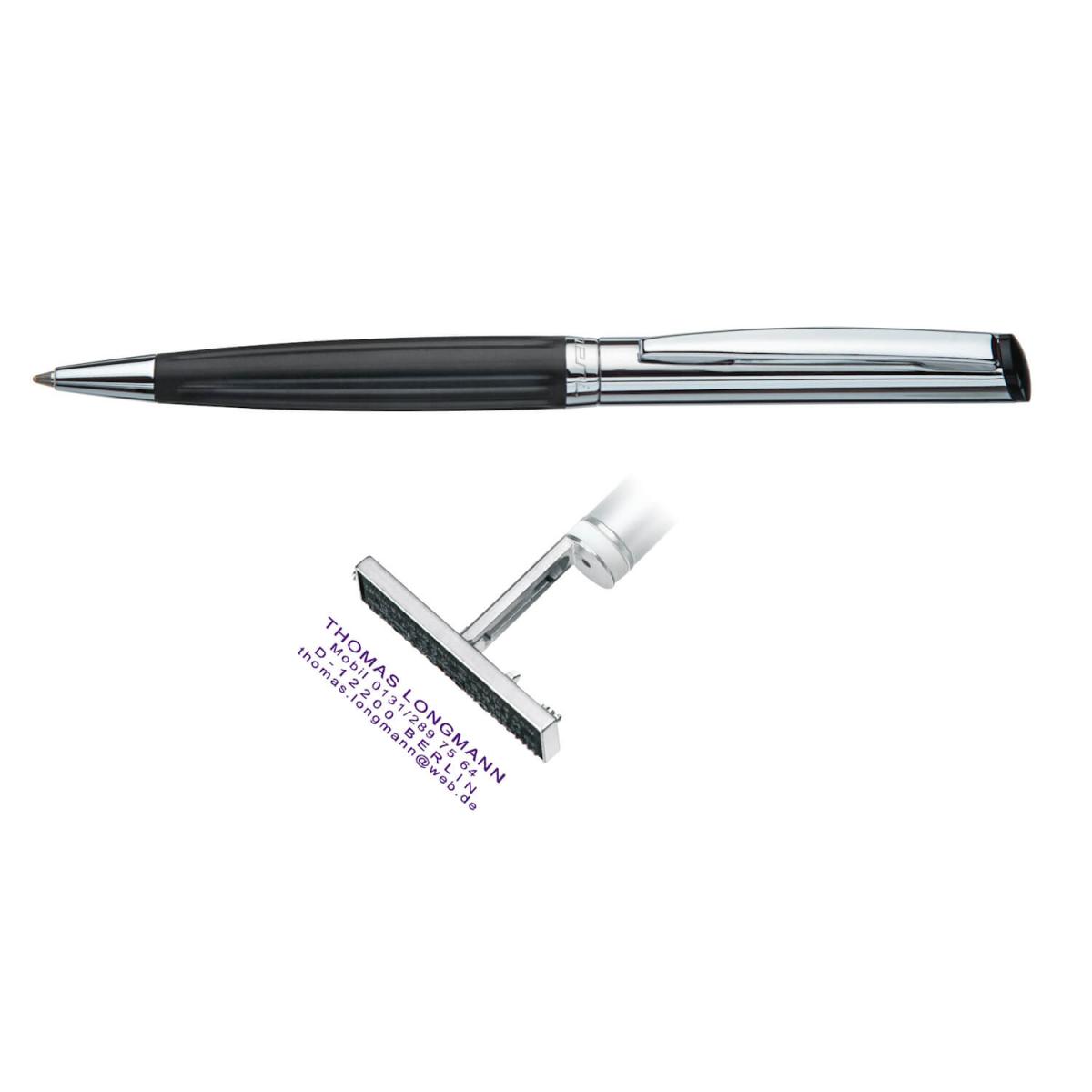 HERI | Stempelschreiber Diagonal Wave schwarz-silber (6221M)